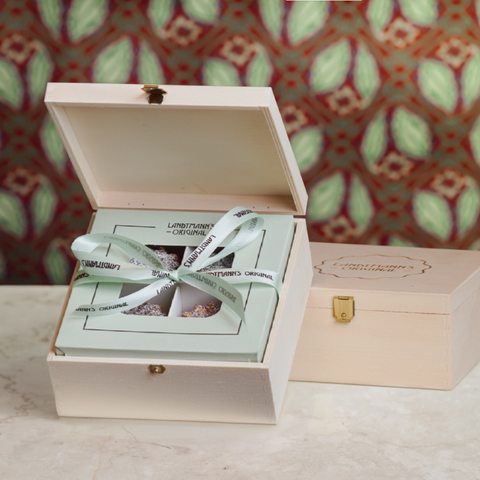 Marmor Guglhupf Minis in Holzdose (4x50g)